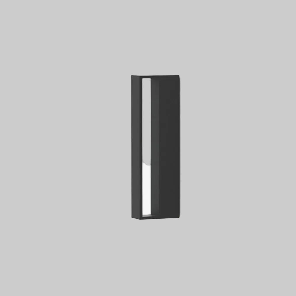 Applique murale extérieure rectangulaire ajourée Ray – LED en métal noir ou blanc