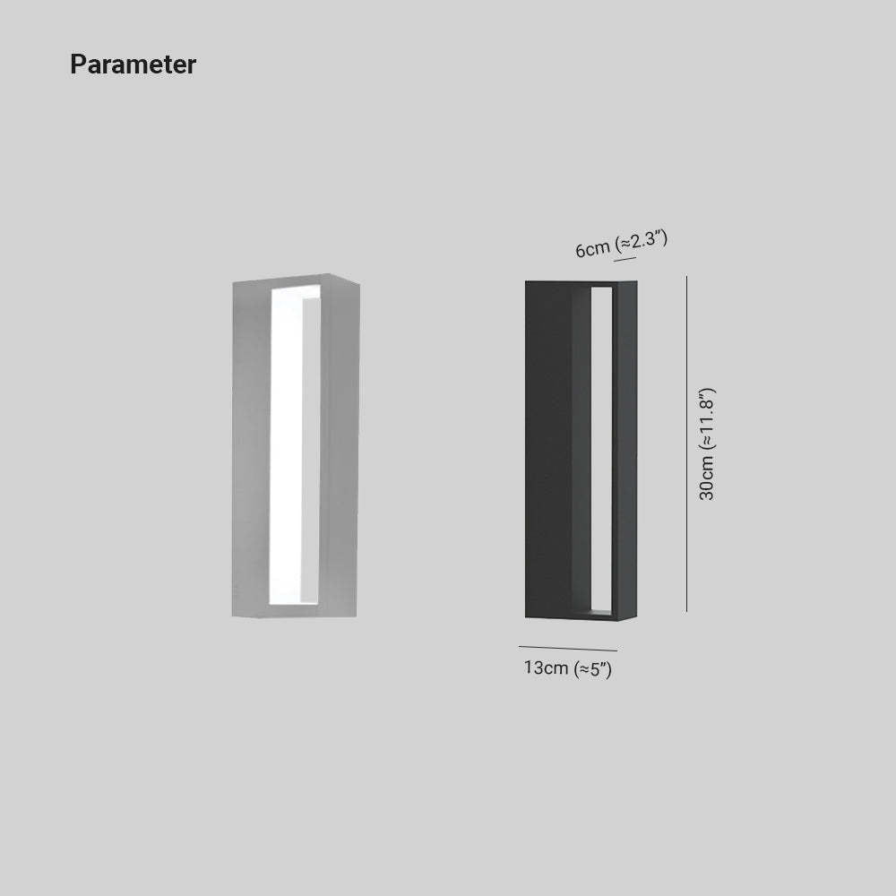 Applique murale extérieure rectangulaire ajourée Ray – LED en métal noir ou blanc
