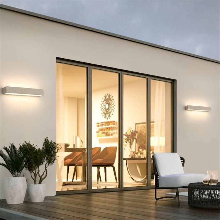 Applique murale extérieure en béton Fyra – LED rectangulaire, noire ou blanche