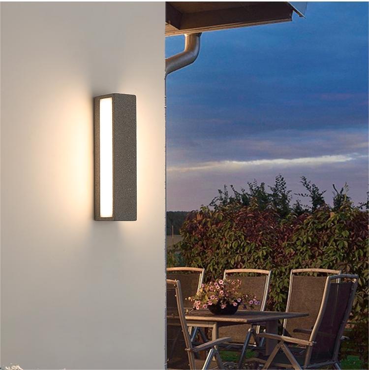 Applique murale extérieure en béton Fyra – LED rectangulaire, noire ou blanche