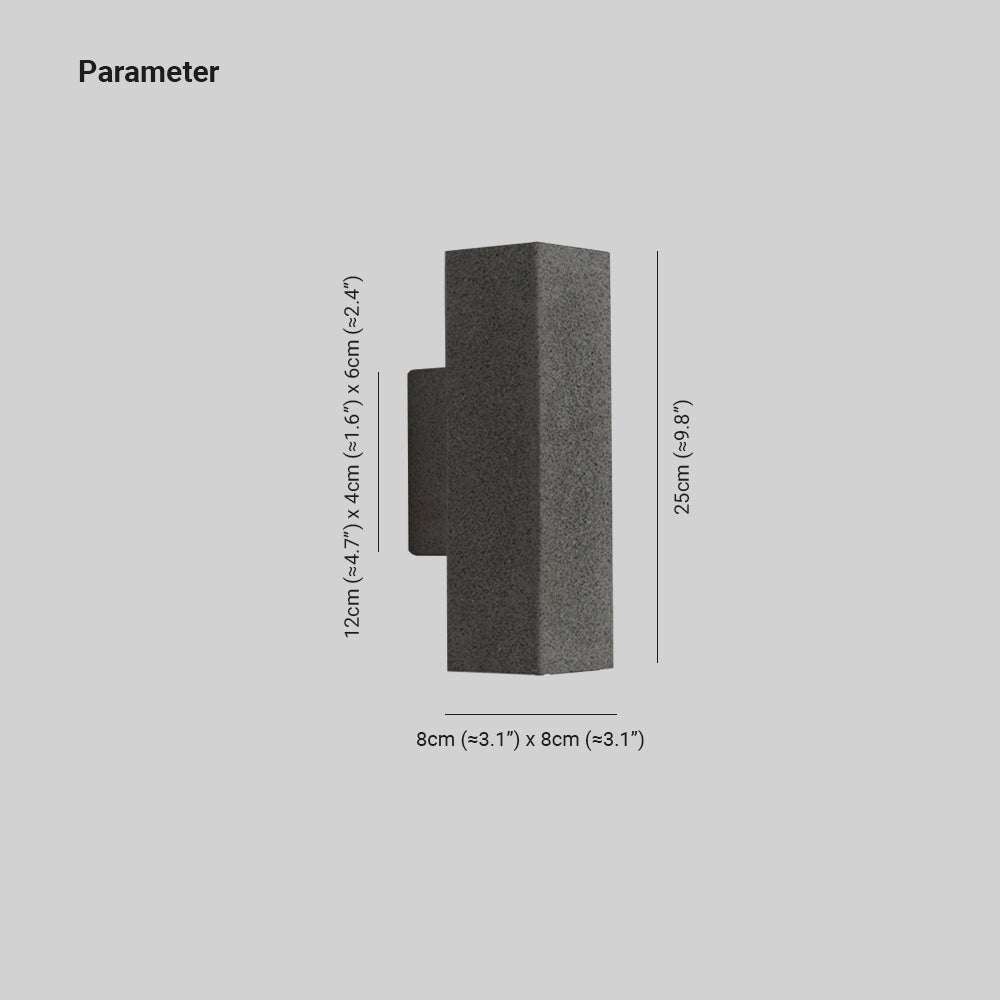 Applique murale extérieure carrée en béton Ray – Minimaliste, simple ou double tête