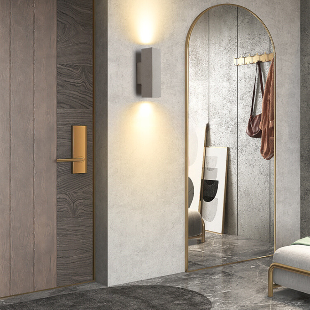 Applique murale extérieure carrée en béton Ray – Minimaliste, simple ou double tête