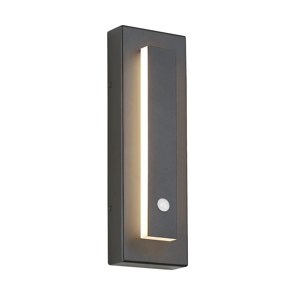 Applique murale extérieure carrée Kasso – 38 cm / Noir / Blanc neutre