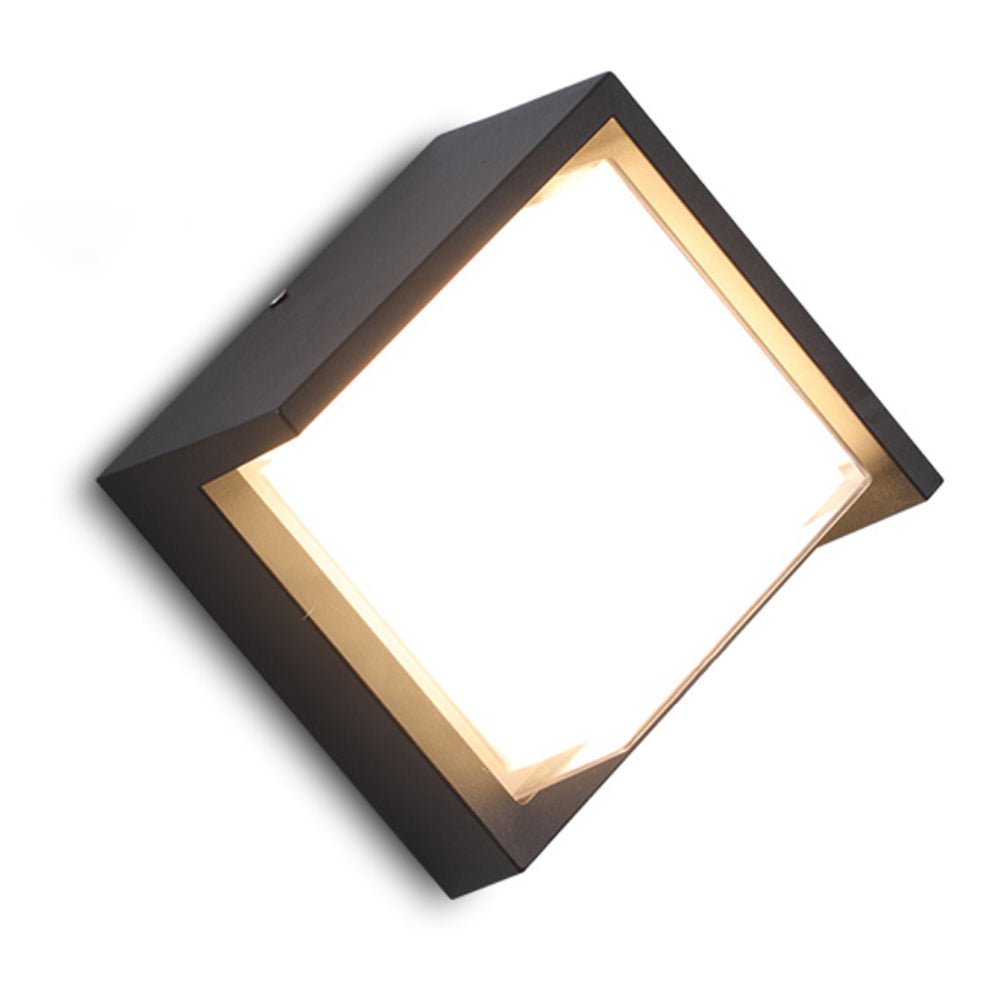 Applique murale extérieure carrée Ray – Noir