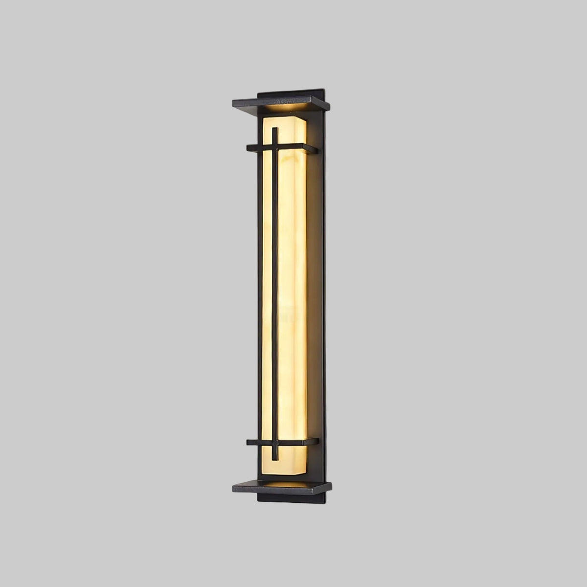 Applique murale extérieure colonne Ray – Effet albâtre, LED inox, blanc chaud ou froid