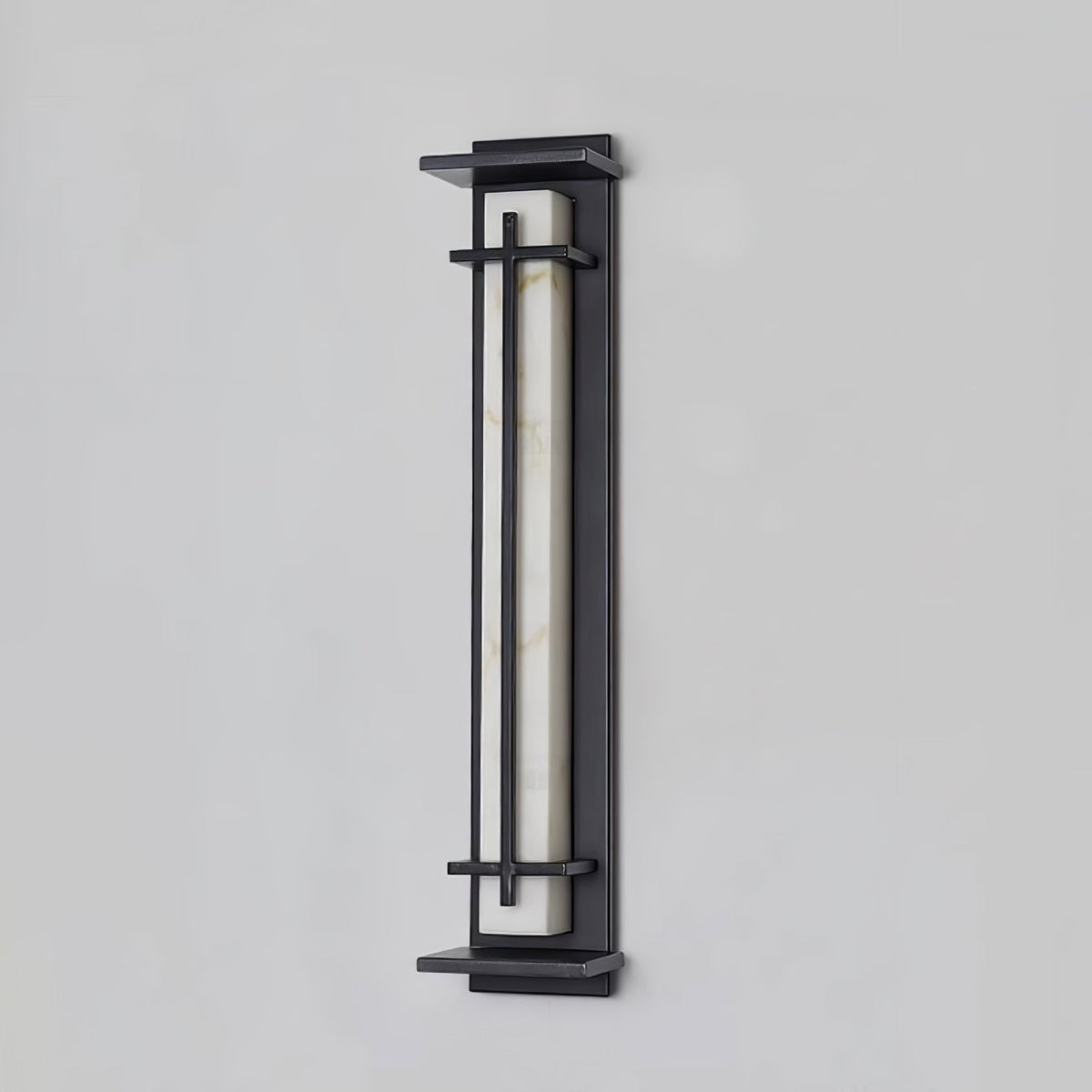 Applique murale extérieure colonne Ray – Effet albâtre, LED inox, blanc chaud ou froid