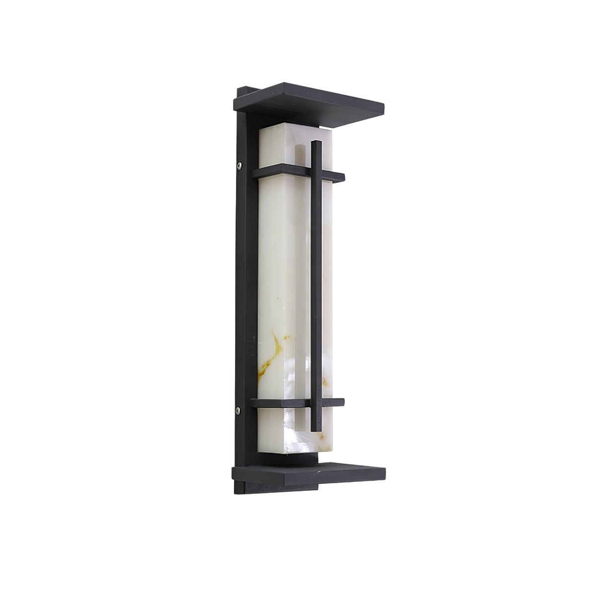 Applique murale extérieure colonne Ray – Effet albâtre, LED inox, blanc chaud ou froid