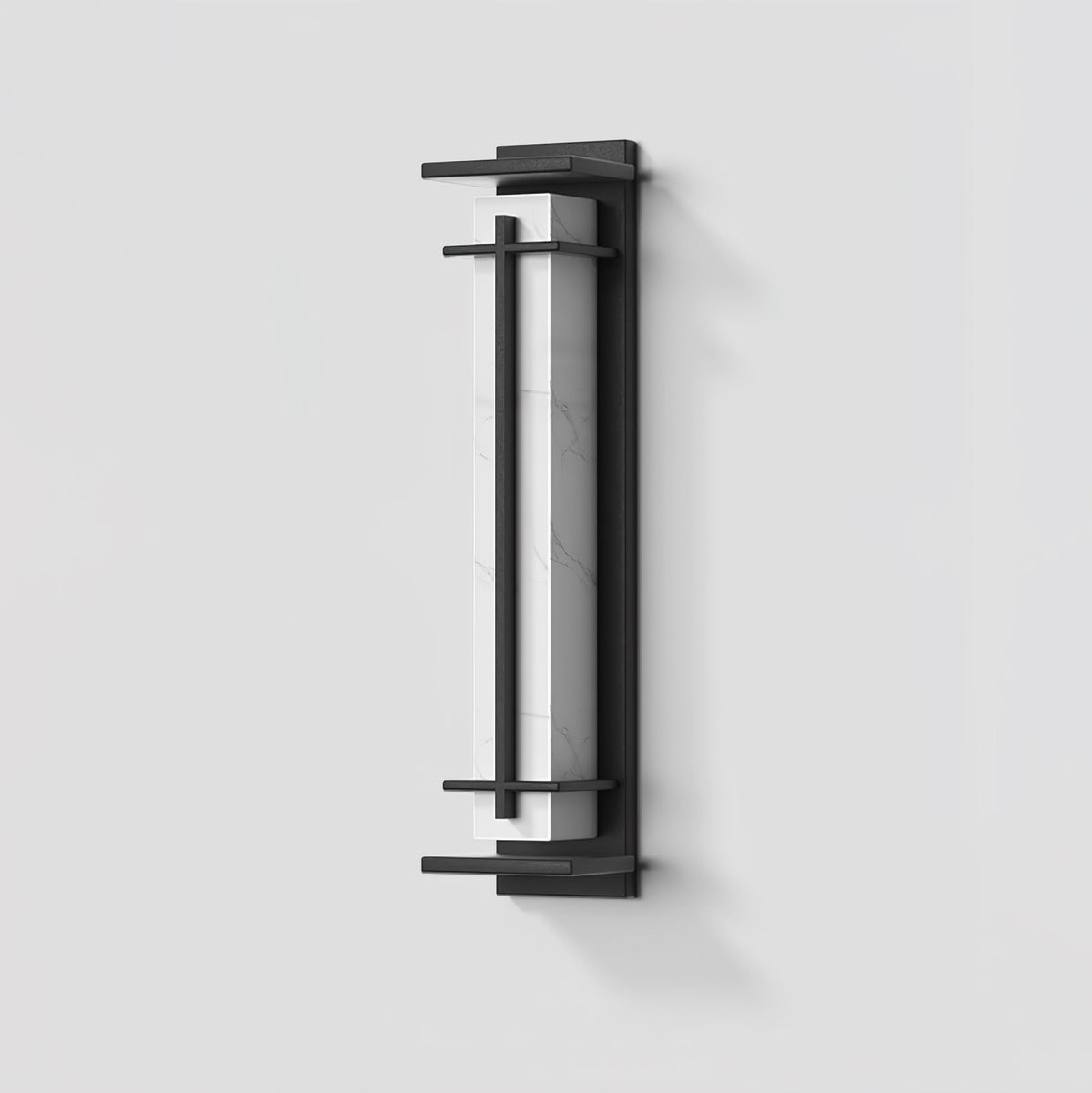 Applique murale extérieure colonne Ray – Effet albâtre, LED inox, blanc chaud ou froid