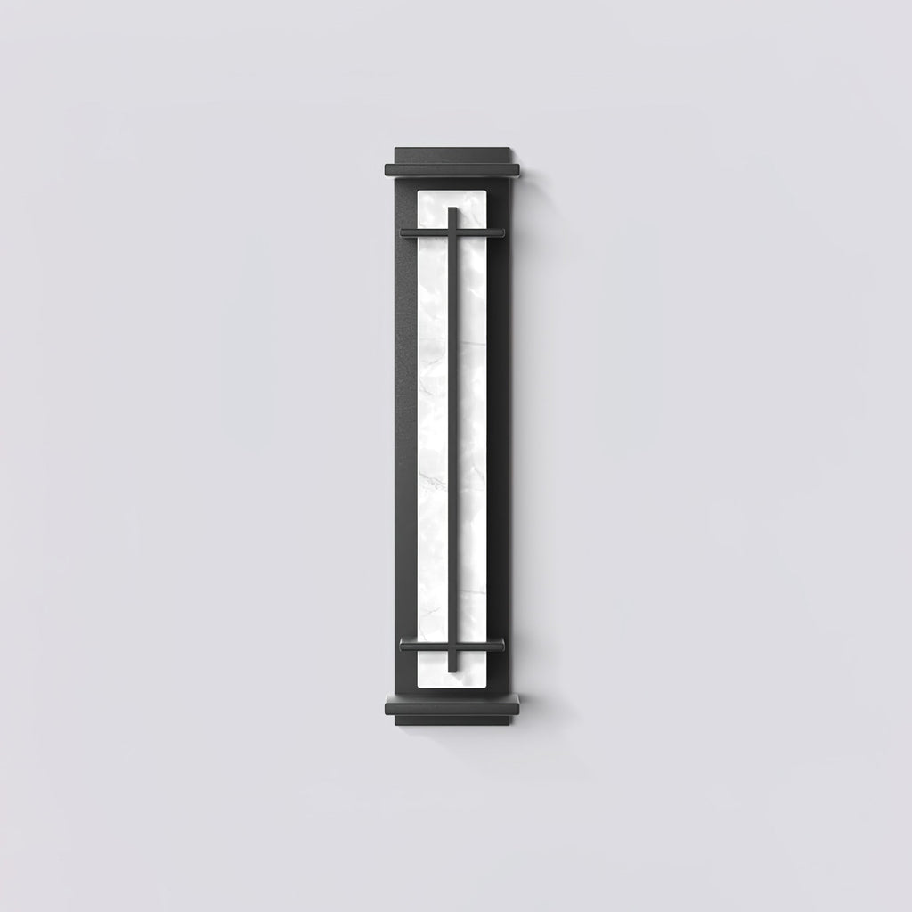 Applique murale extérieure colonne Ray – Effet albâtre, LED inox, blanc chaud ou froid