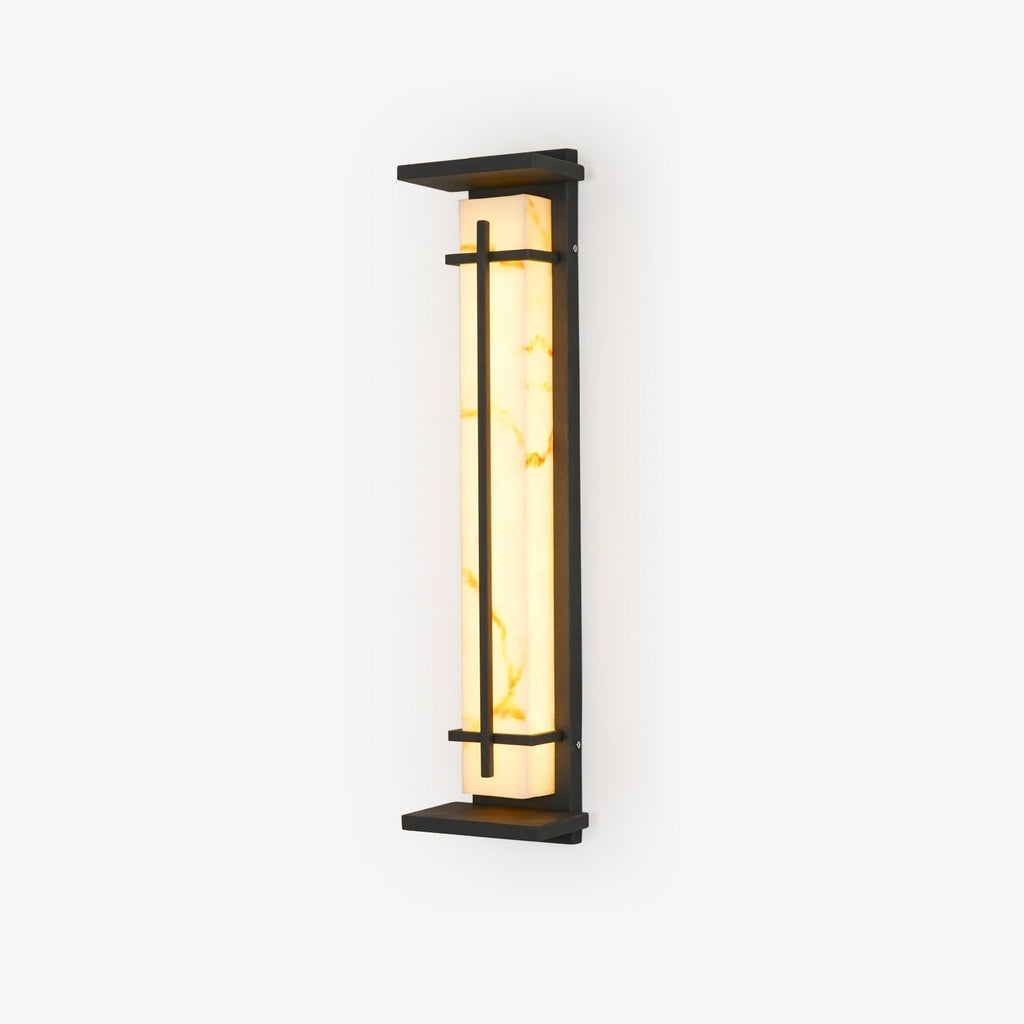Applique murale extérieure colonne Ray – Effet albâtre, LED inox, blanc chaud ou froid