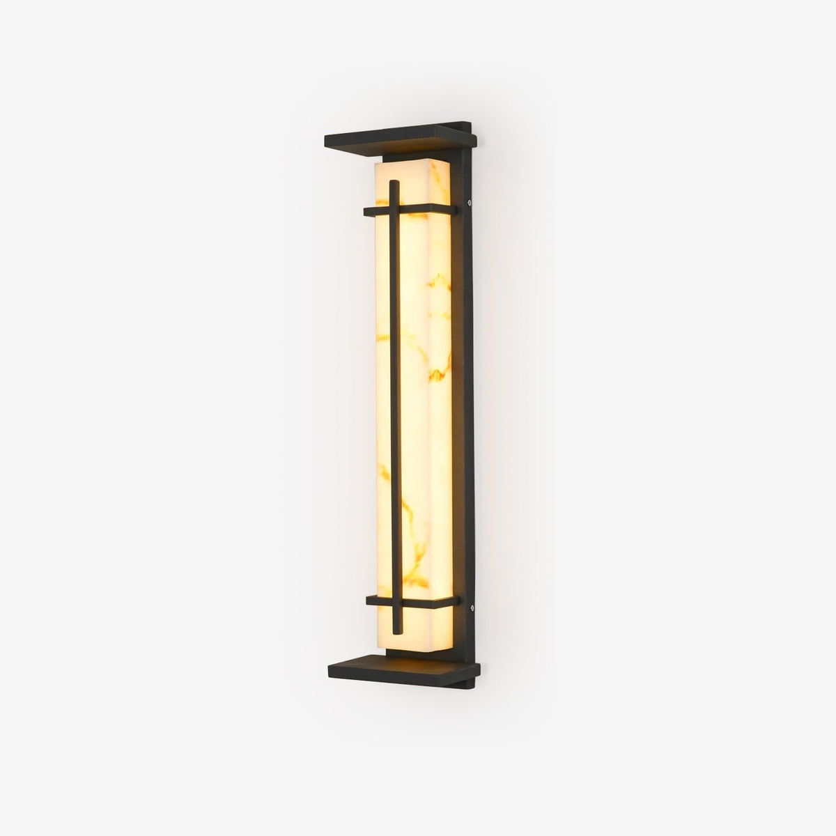 Applique murale extérieure colonne Ray – Effet albâtre, LED inox, blanc chaud ou froid