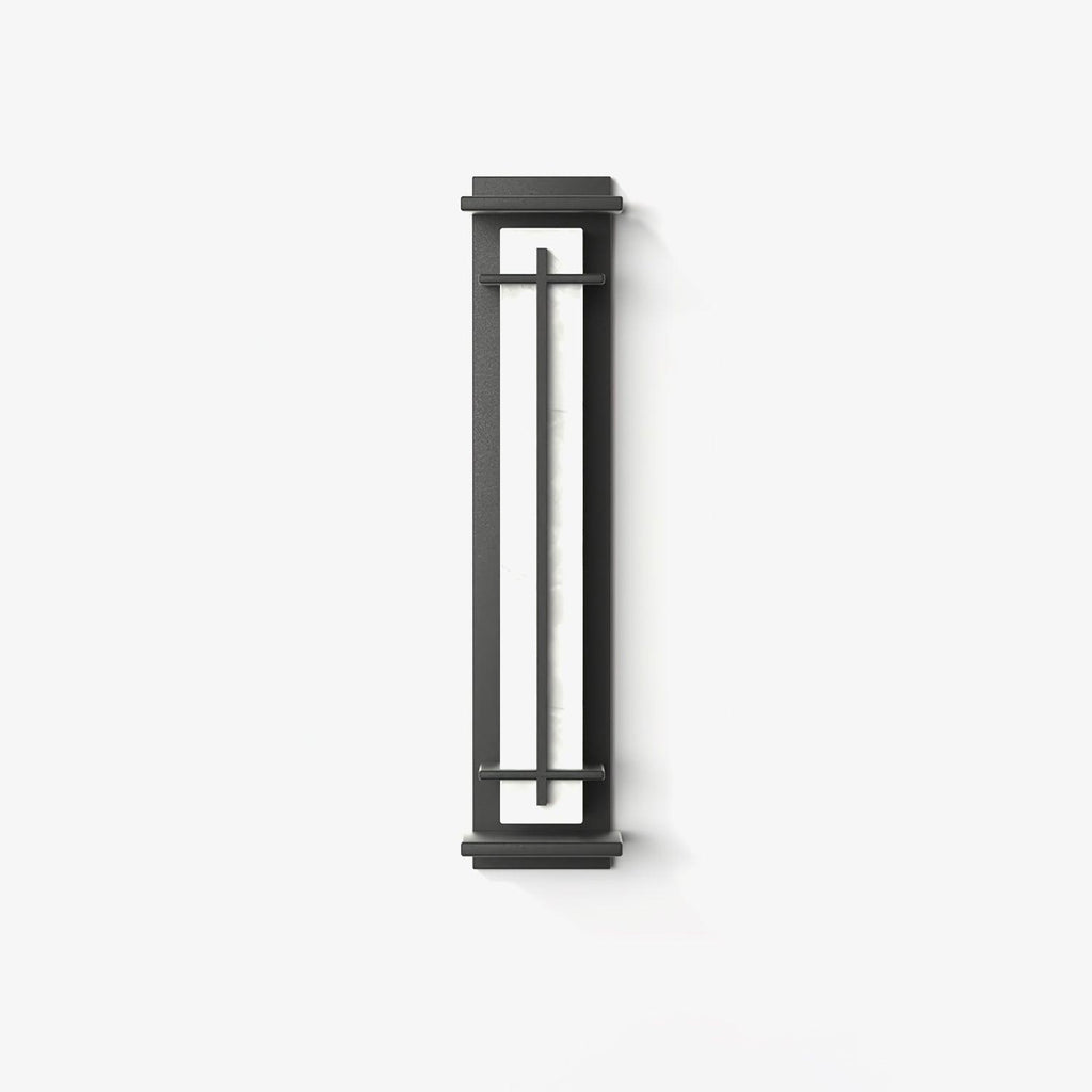 Applique murale extérieure colonne Ray – Effet albâtre, LED inox, blanc chaud ou froid