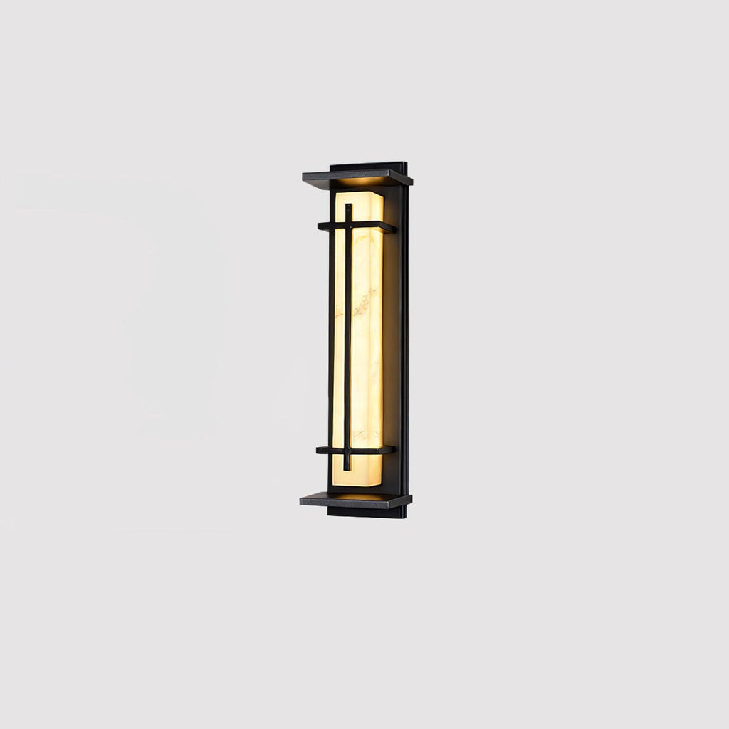 Applique murale extérieure colonne Ray – Effet albâtre, LED inox, blanc chaud ou froid