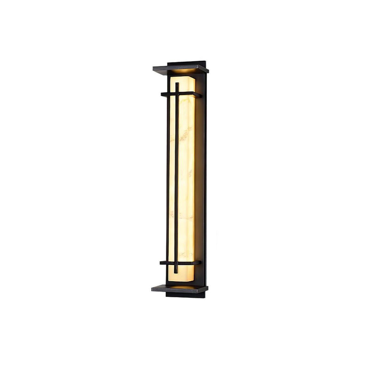 Applique murale extérieure colonne Ray – Effet albâtre, LED inox, blanc chaud ou froid