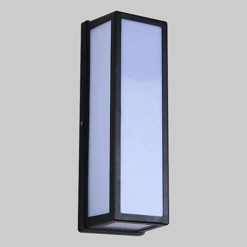 Applique murale extérieure étanche Linae – Métal noir en croix, LED blanc chaud