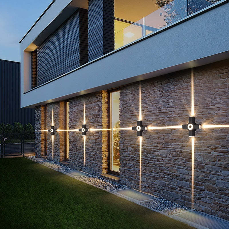 Applique murale extérieure en croix Ovelo – LED blanc chaud étanche, 2 à 4 têtes