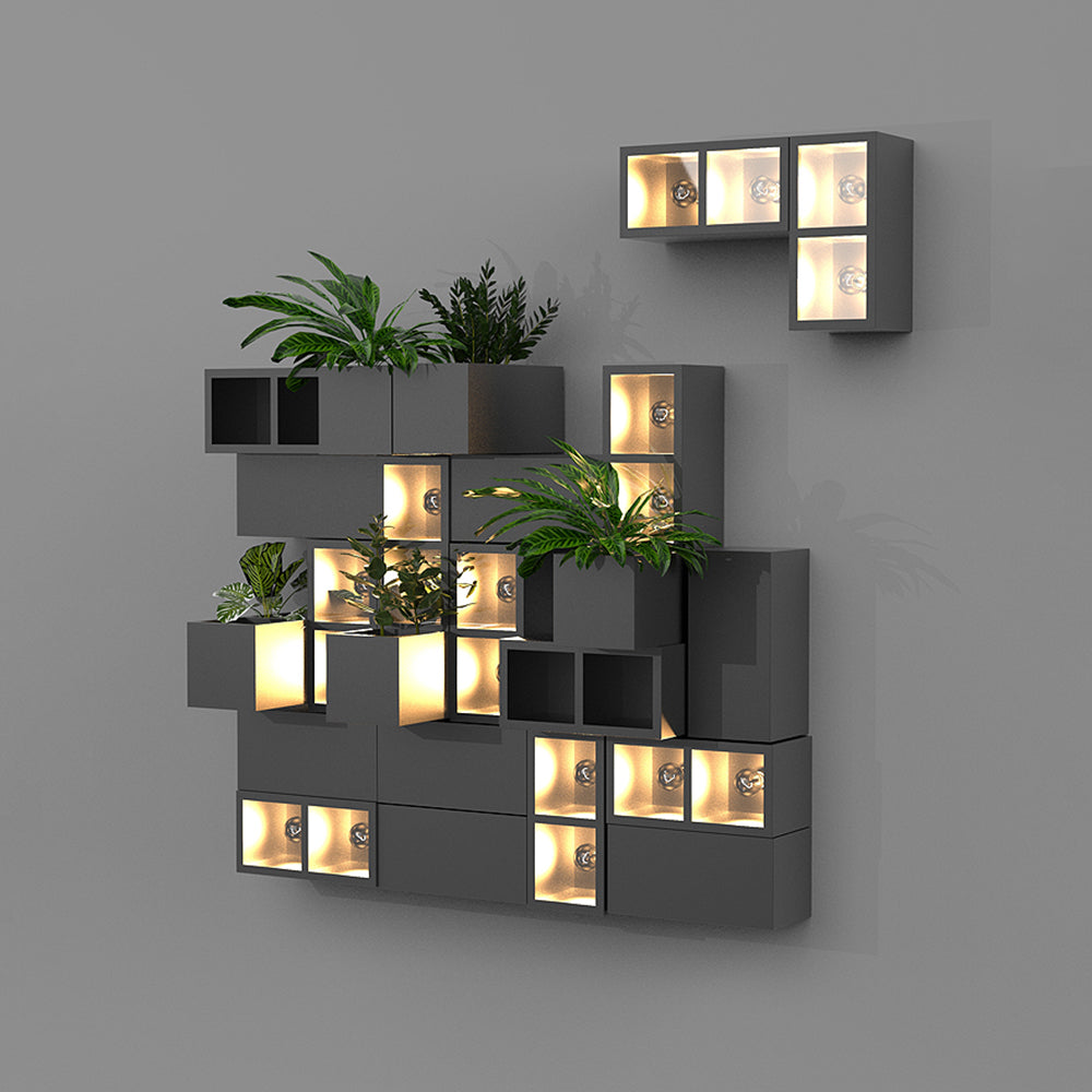 Applique murale extérieure cube Ray – Métal noir et verre, 11 variantes de design