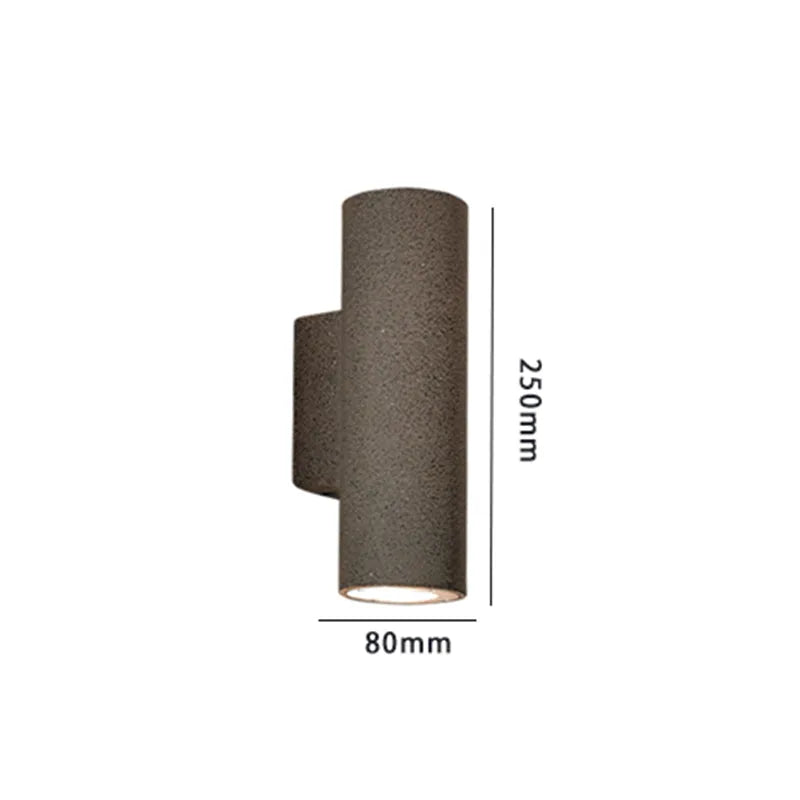 Applique murale extérieure cylindrique en béton Ray – Noir