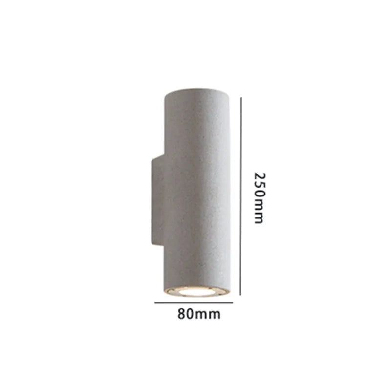 Applique murale extérieure cylindrique en béton Ray – Blanc