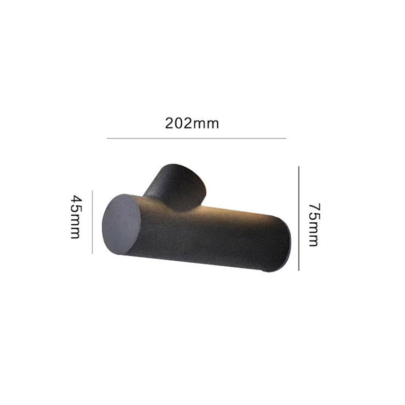 Applique murale extérieure cylindrique Ray – Noir / Blanc froid