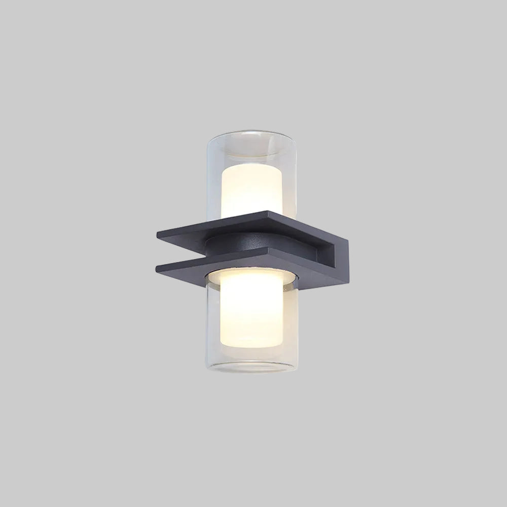 Applique murale extérieure cylindrique double tête Ray – Noir