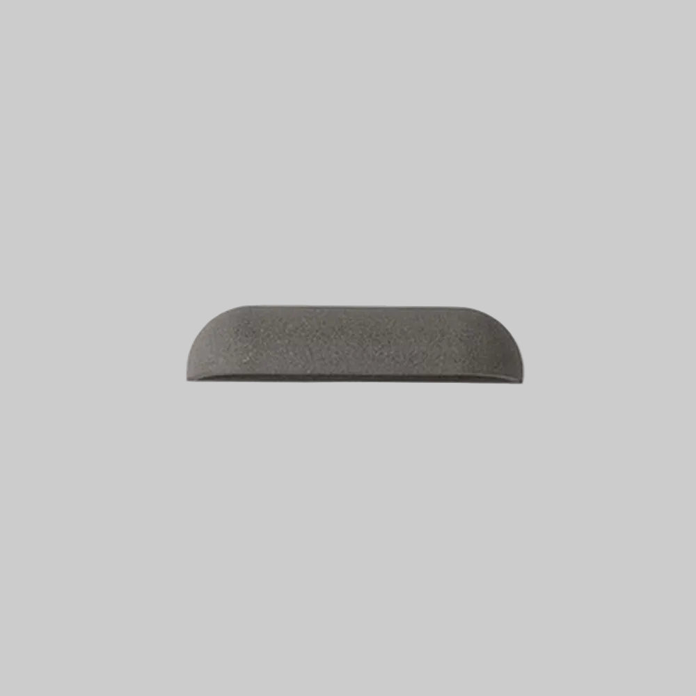 Applique murale extérieure demi-ellipse Ray – Métal et pierre, noire ou blanche