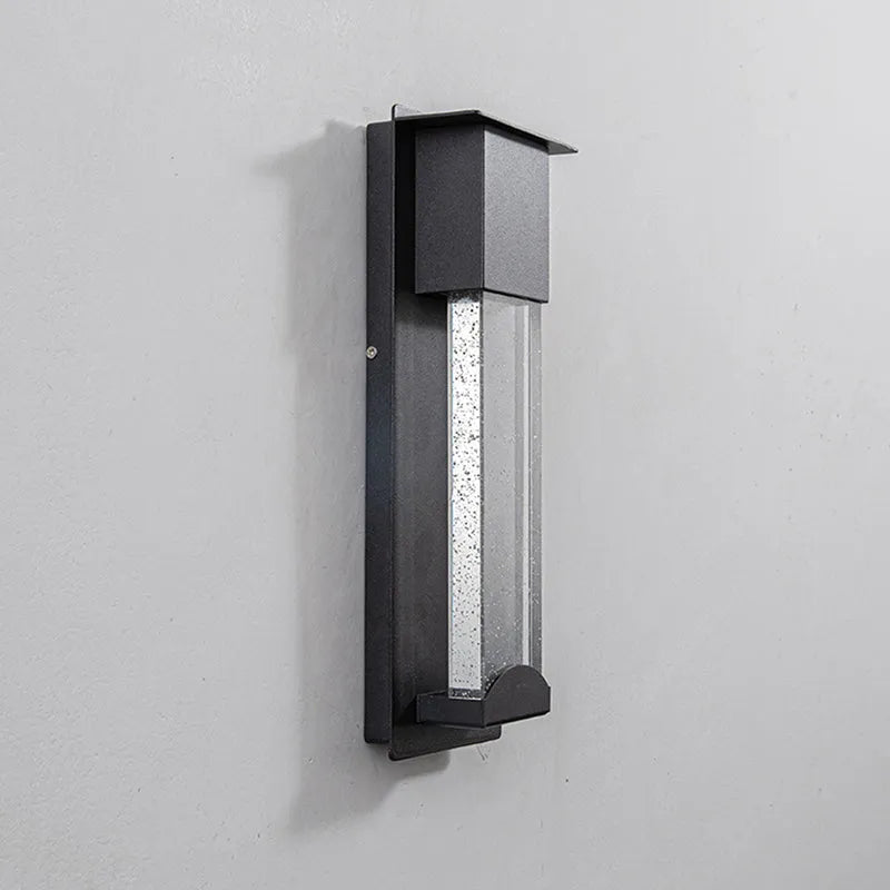Applique murale extérieure à détecteur Beryn – LED noire, effet ciel étoilé
