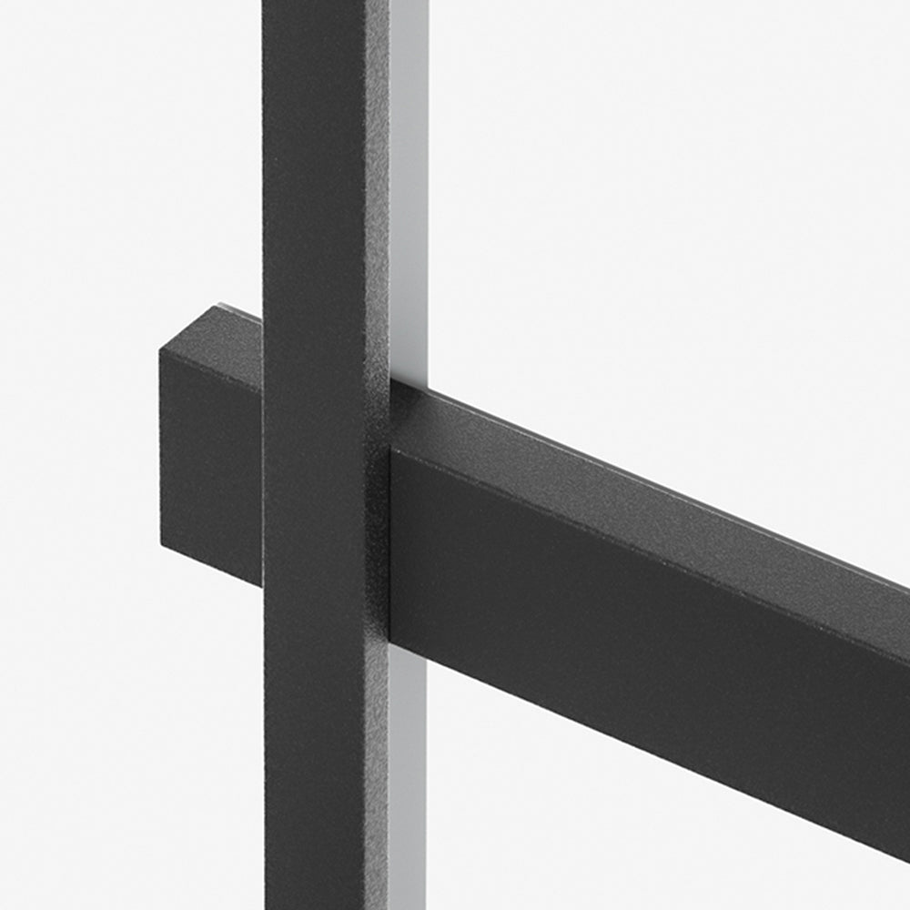 Applique murale extérieure double ligne Ray – LED noire étanche, filaire ou solaire