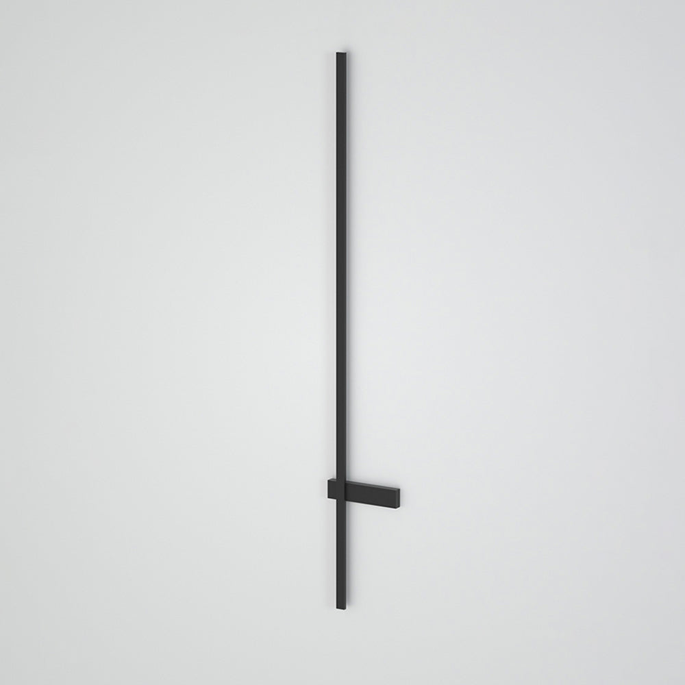 Applique murale extérieure double ligne Ray – LED noire étanche, filaire ou solaire