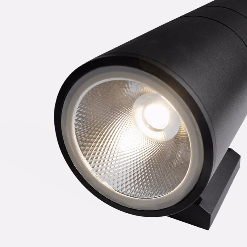 Applique murale extérieure double tête Kren – Métal noir et verre, LED blanc chaud