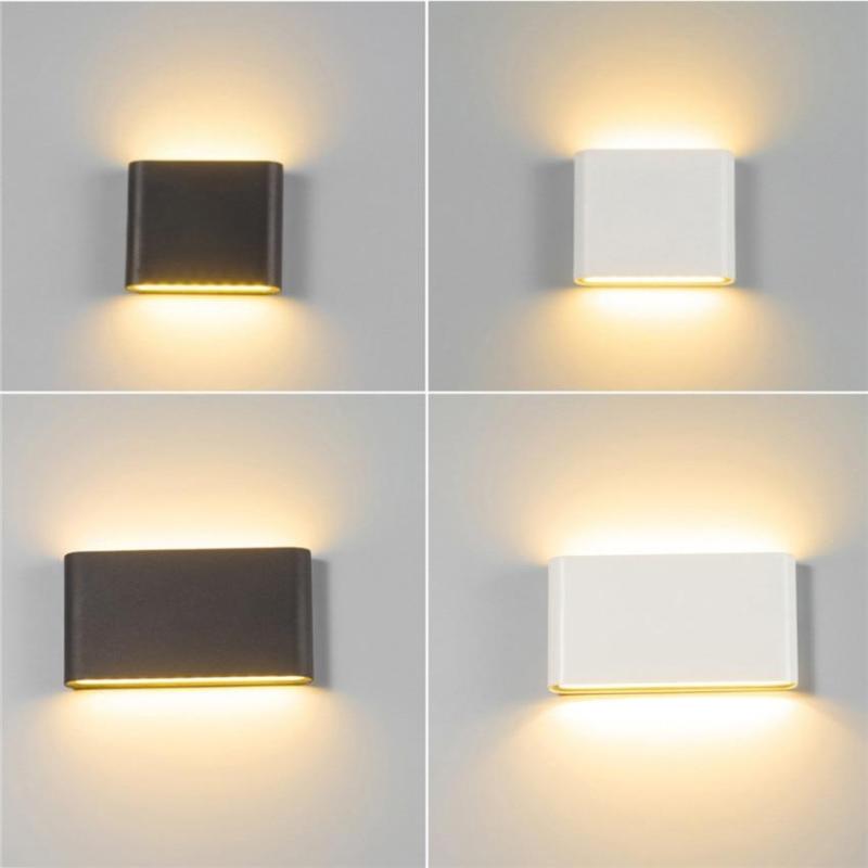 Applique murale extérieure étanche Bastro – LED rectangulaire noire ou blanche