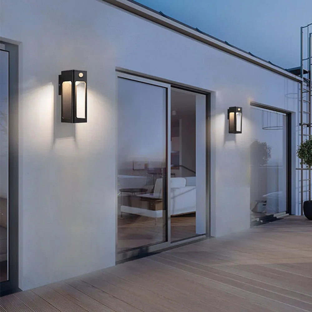Applique murale extérieure géométrique Solith – LED étanche IP65, option détecteur
