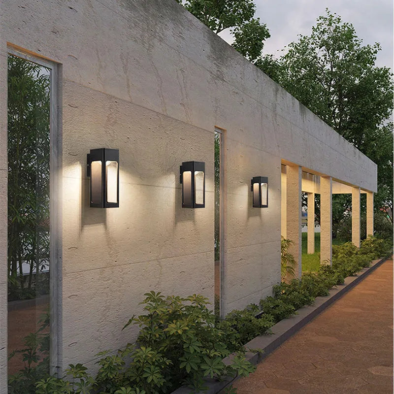 Applique murale extérieure géométrique Solith – LED étanche IP65, option détecteur