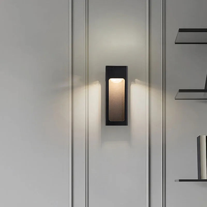 Applique murale extérieure géométrique Solith – LED étanche IP65, option détecteur