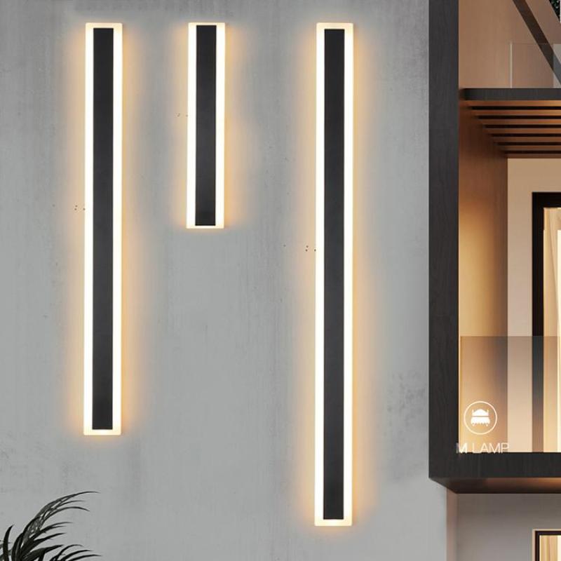 Applique murale extérieure linéaire Vynn – LED étanche, télécommande ou détecteur