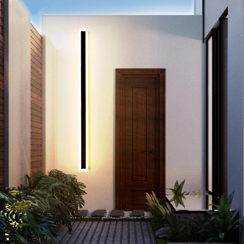 Applique murale extérieure linéaire Vynn – LED étanche, télécommande ou détecteur