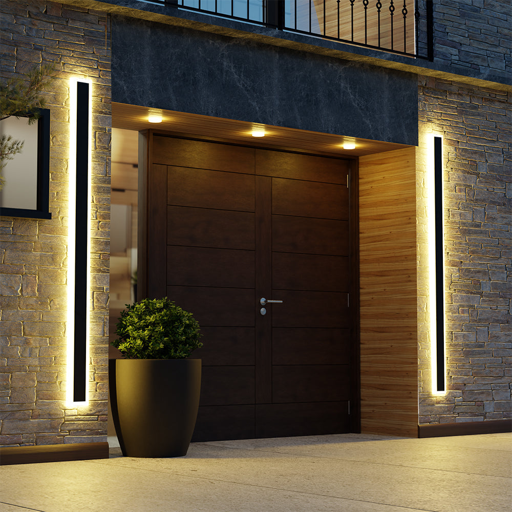 Applique murale extérieure linéaire Vynn – LED étanche, télécommande ou détecteur