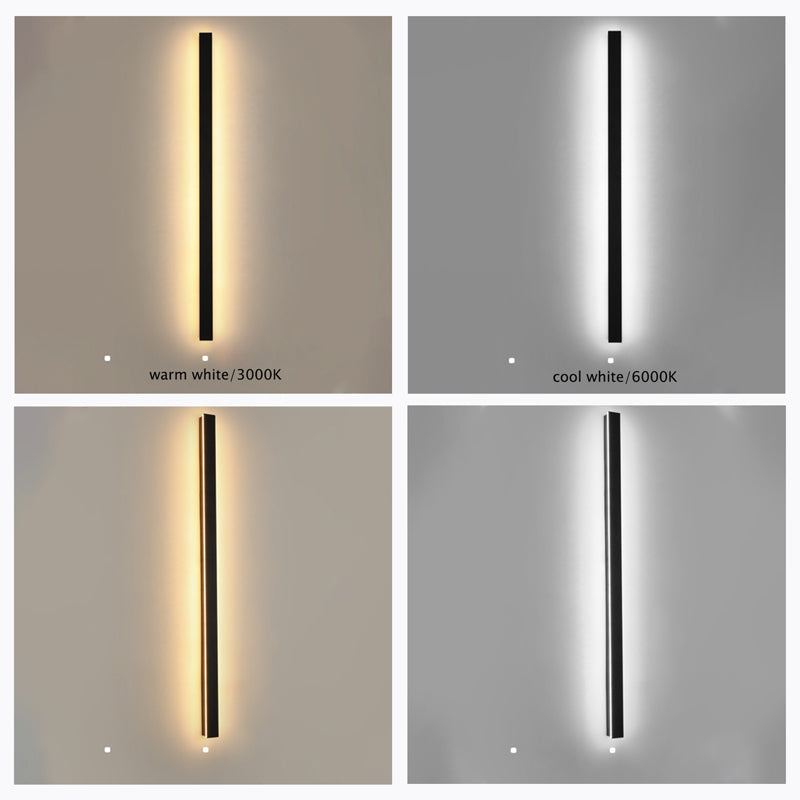 Applique murale extérieure linéaire Silex – LED noire, détecteur ou télécommande, 30 à 200 cm