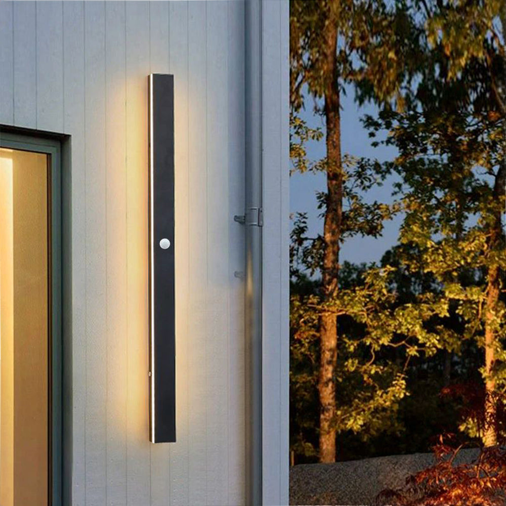Applique murale extérieure linéaire Silex – LED noire, détecteur ou télécommande, 30 à 200 cm