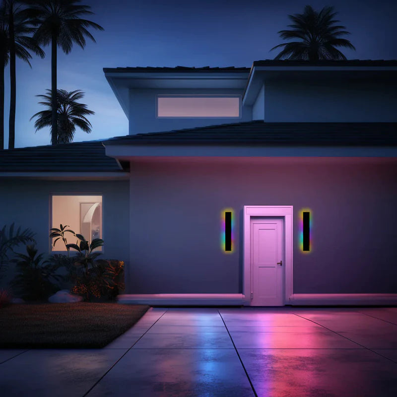 Applique murale extérieure linéaire Silex – LED noire, détecteur ou télécommande, 30 à 200 cm