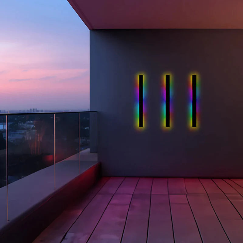 Applique murale extérieure linéaire Silex – LED noire, détecteur ou télécommande, 30 à 200 cm