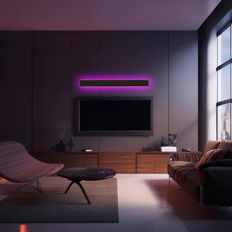 Applique murale extérieure linéaire Silex – LED noire, détecteur ou télécommande, 30 à 200 cm