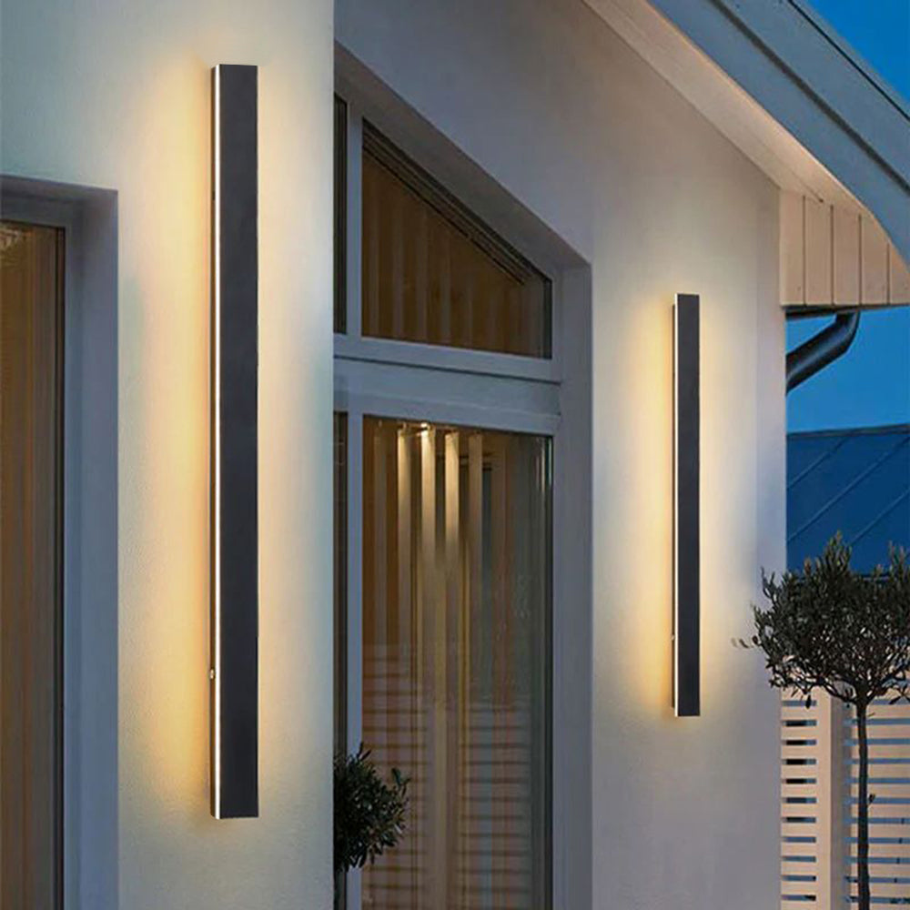 Applique murale extérieure linéaire Silex – LED noire, détecteur ou télécommande, 30 à 200 cm