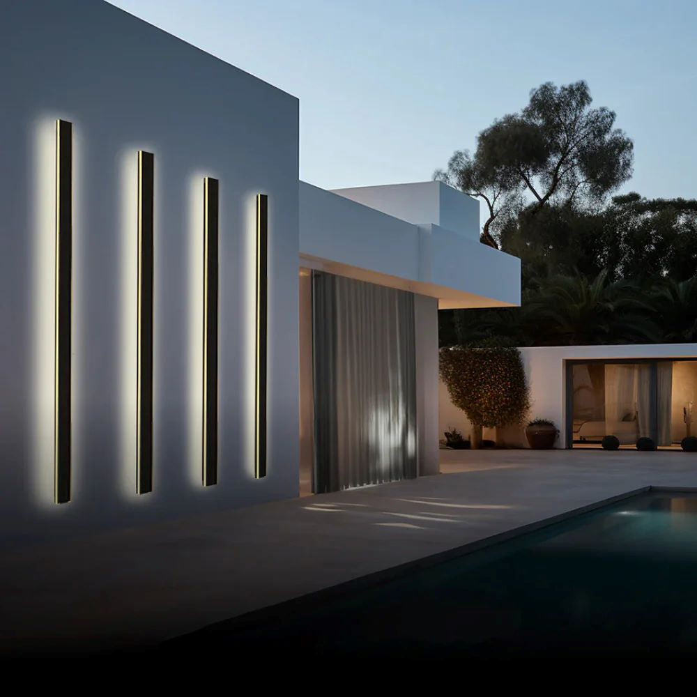 Applique murale extérieure linéaire Silex – LED noire, détecteur ou télécommande, 30 à 200 cm