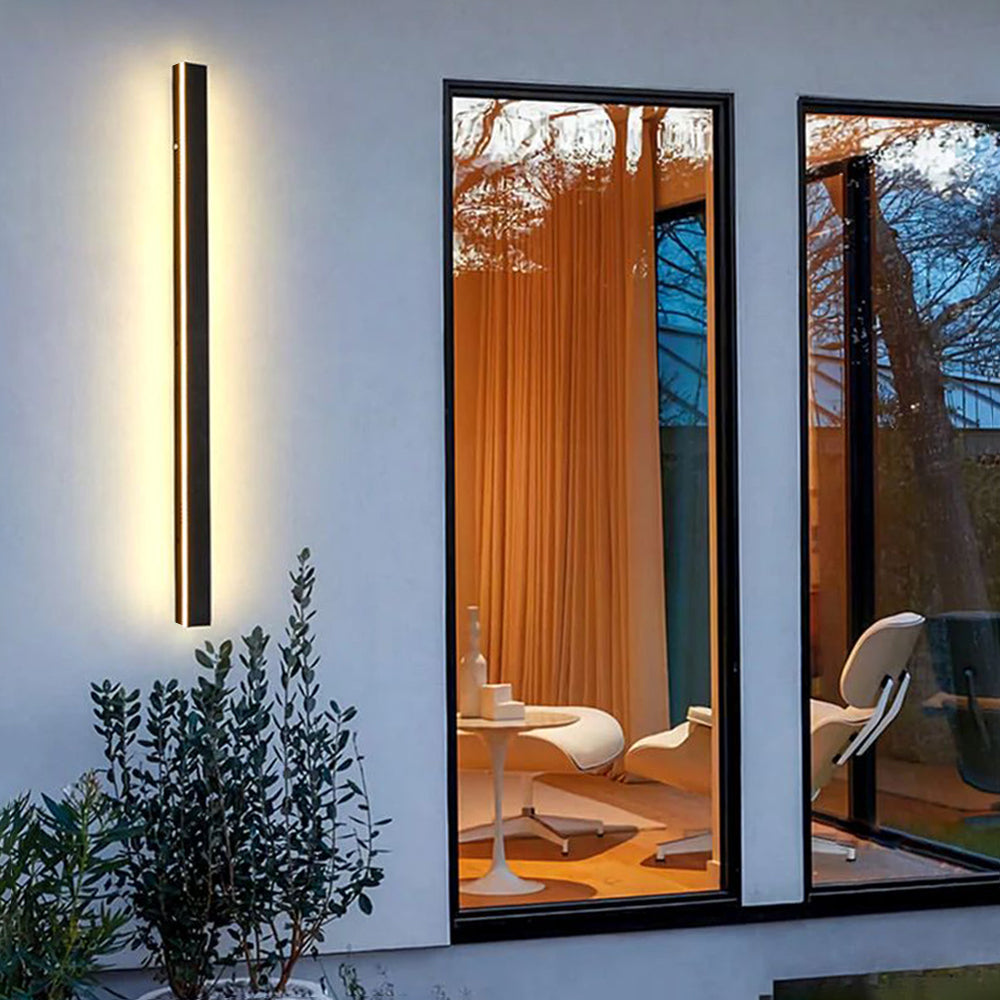 Applique murale extérieure linéaire Silex – LED noire, détecteur ou télécommande, 30 à 200 cm