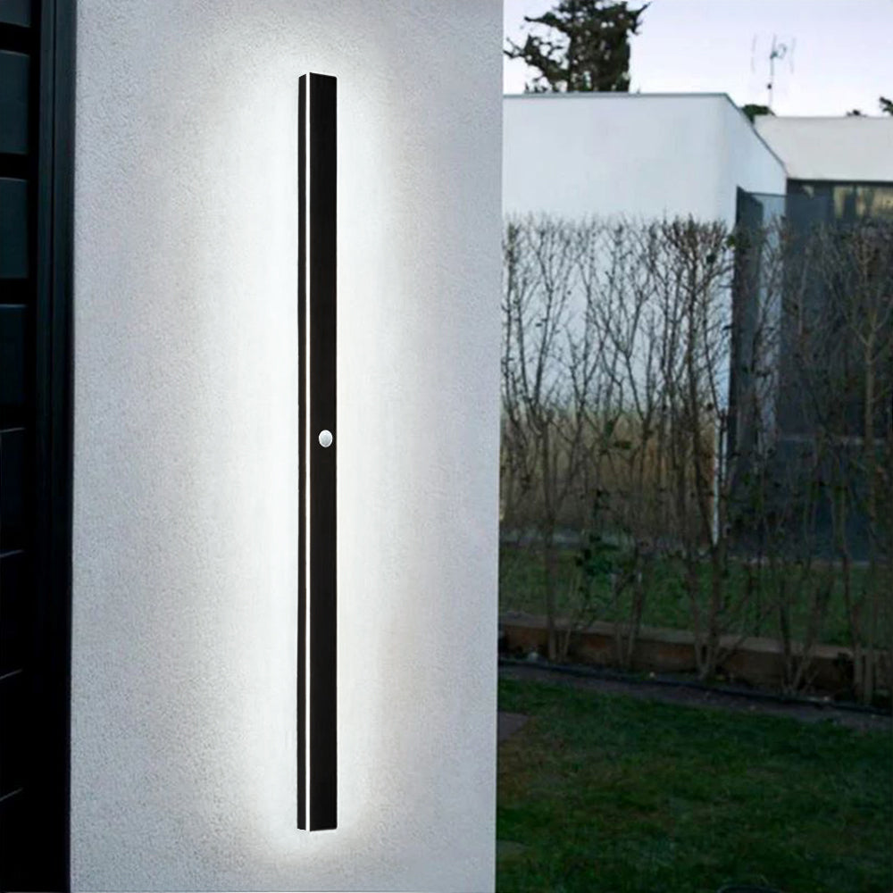 Applique murale extérieure linéaire Silex – 30 cm / Blanc froid avec détecteur de mouvement
