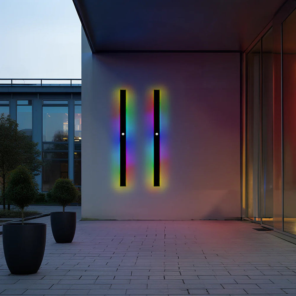 Applique murale extérieure linéaire Silex – LED noire, détecteur ou télécommande, 30 à 200 cm