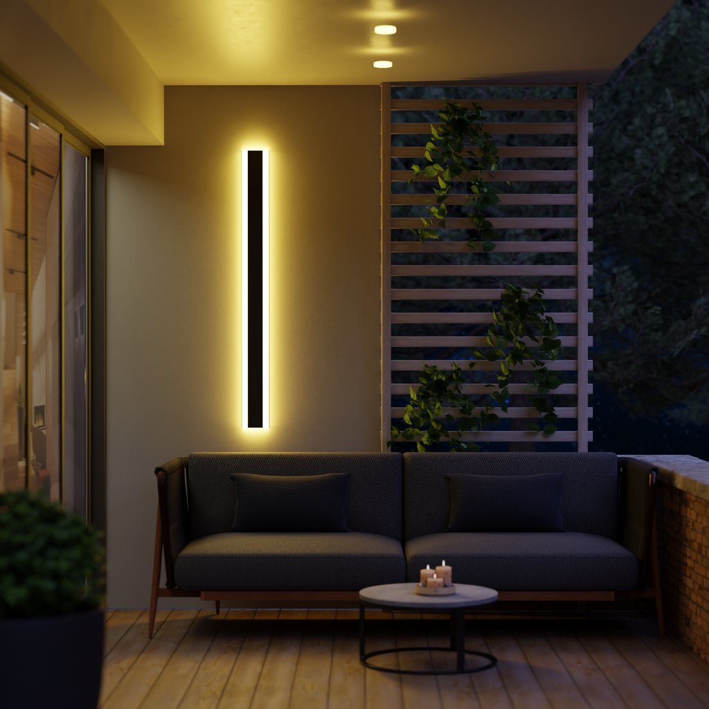 Applique murale extérieure linéaire Nexa – LED symétrique à tablette, étanche IP65