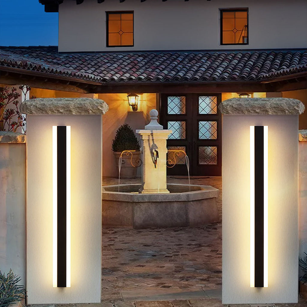 Applique murale extérieure linéaire Nexa – LED symétrique à tablette, étanche IP65