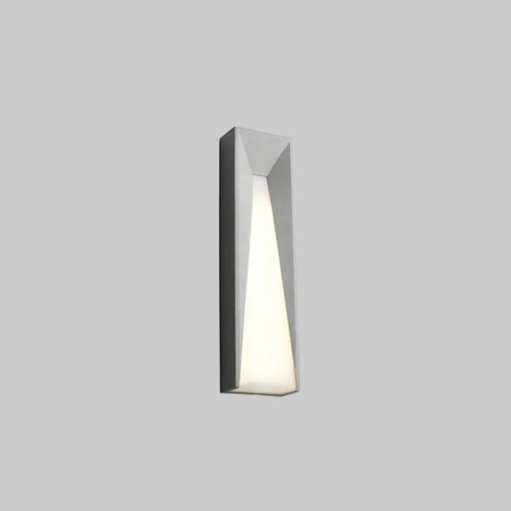 Applique murale extérieure longue en métal Ray – Blanc / L 52 cm